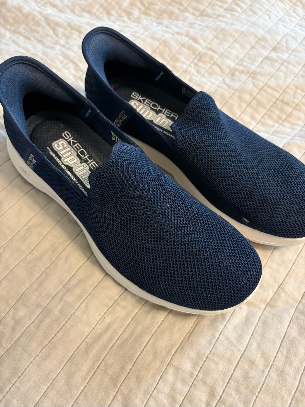 Skechers Slip-On Mesh Loafers - Navy Blue